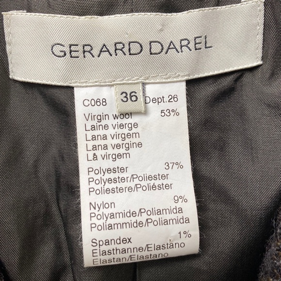 GERARD DAREL Tweed Fringe Tie Belted Blazer 36 Jacket Career Preppy Brown - Picture 3 of 8